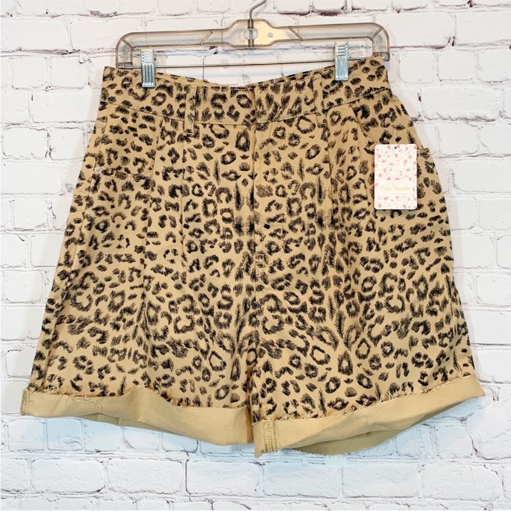 We The Free High Waist Leopard Print Shorts